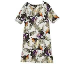 Tommy Bahama Womens Floral‎ Knit Dress Medium Tropical Resort Beach Cotton/Modal